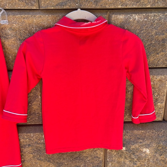 RED WITH WHITE PIPING CHRISTMAS PAJAMAS - Picture 5 of 6